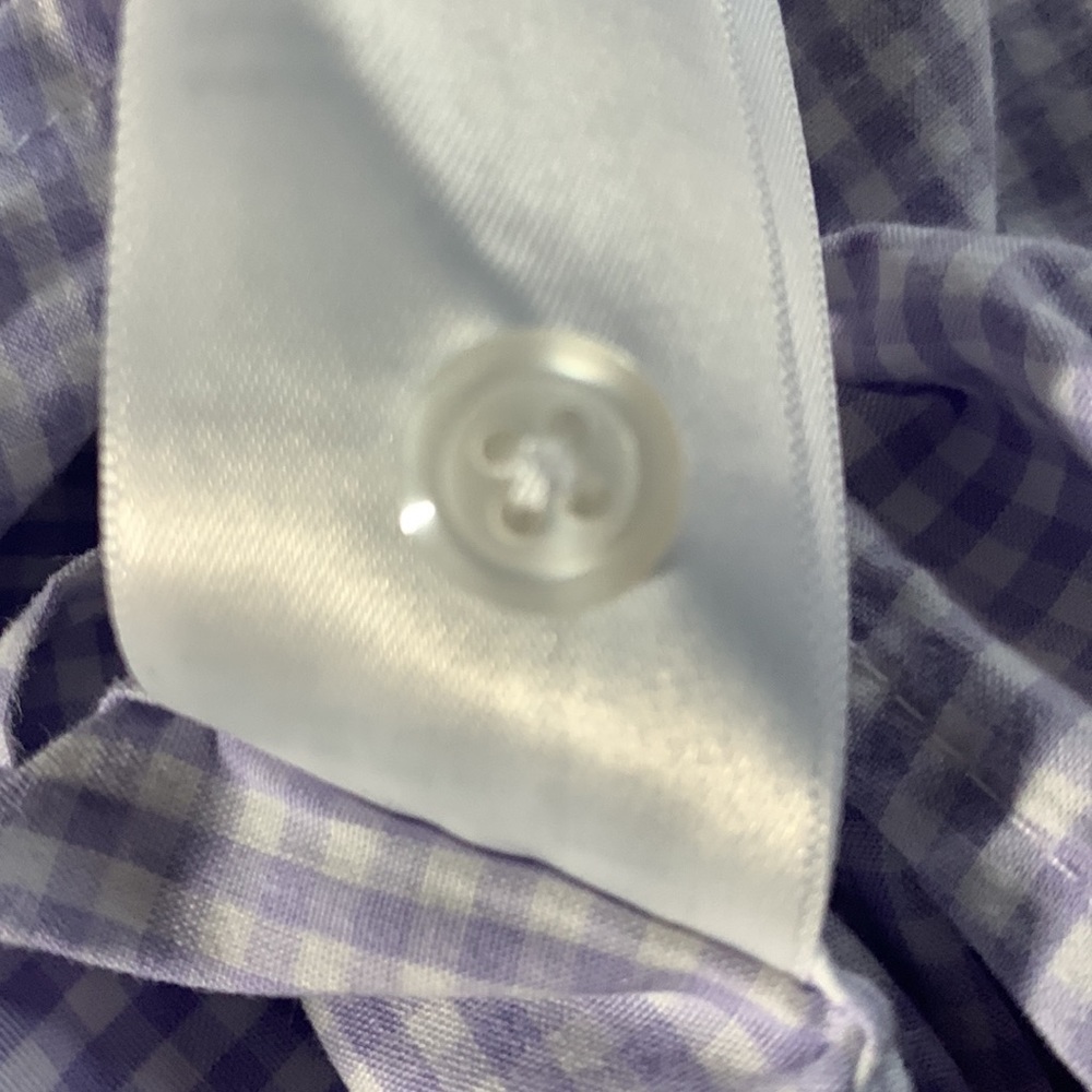 Men’s Amazon Essentials lavender gingham, short sleeve shirt. Size XXL - Picture 9 of 10